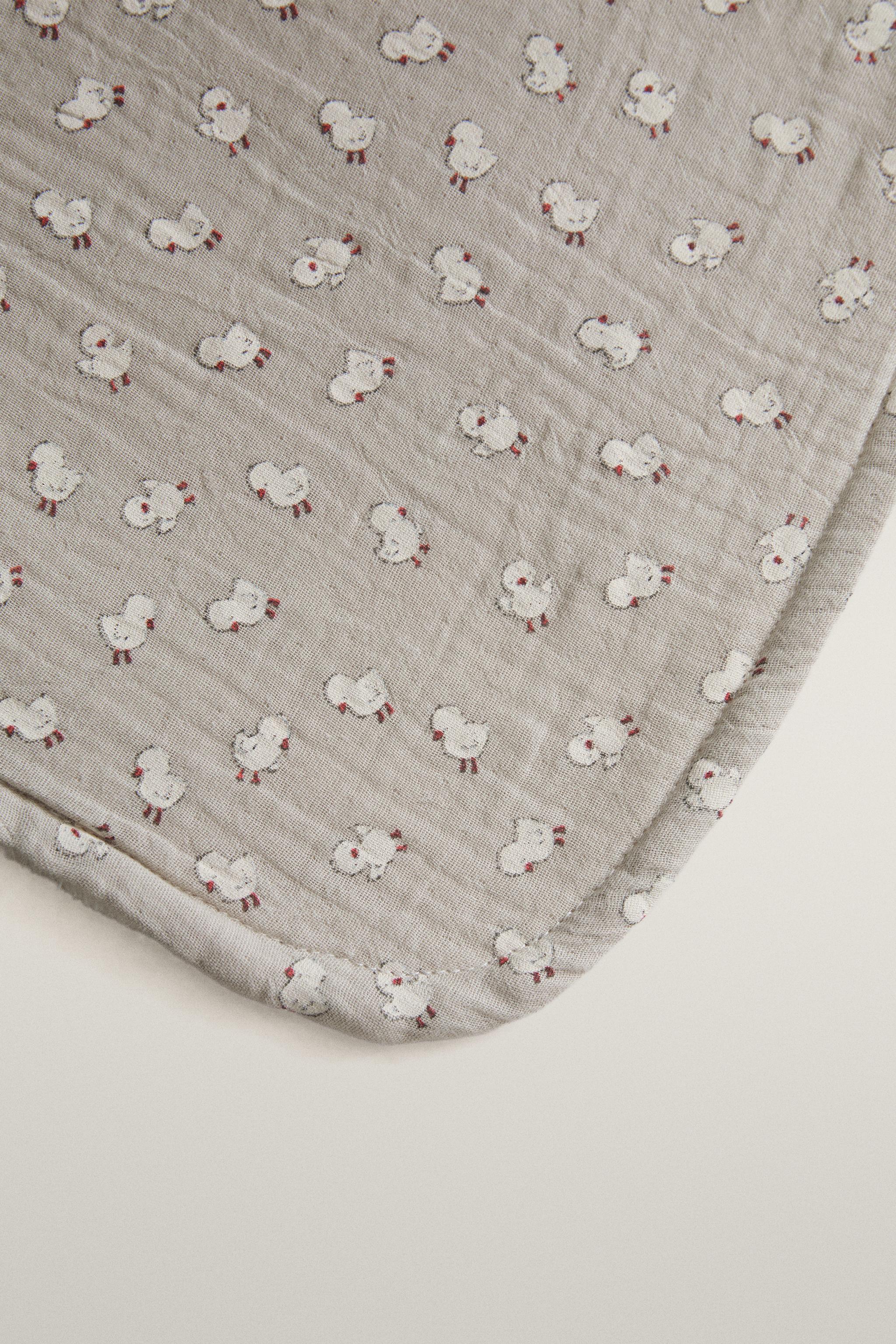 COUVERTURE BÉBÉ COTON POUSSINS